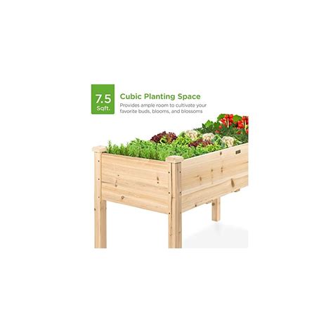 Best Choice Products Raised Garden Bed 48x24x30in Elevated Wood Planter