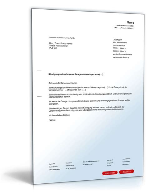 Um ihnen die mühen zu ersparen, haben wir bereits eine vorlage für sie erstellt, welche sie kostenfrei verwenden können. Fristgemäße Kündigung Mietvertrag Garage durch Mieter