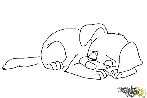 How To Draw A Sleeping Dog Drawingnow