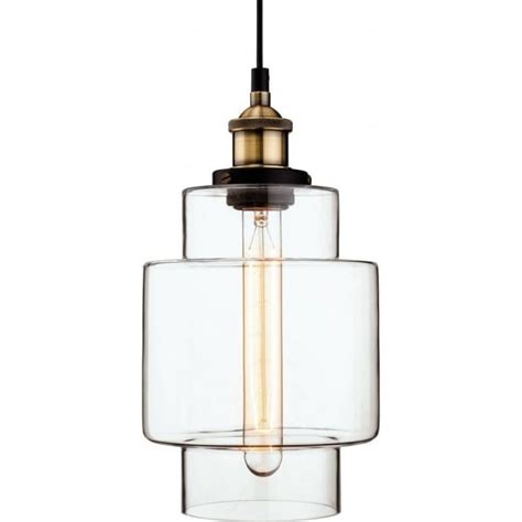 The traditional antique brass finish, smooth rounded edges and large clear glass shade of this nautical themed pendant light will enhance your dining area or illuminate your hallway and bring a element of retro design to your interior space. Firstlight Empire Single Light Ceiling Pendant in Antique ...