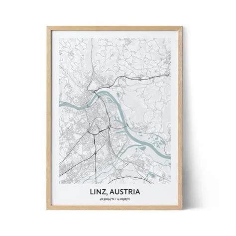 Linz Map Poster Your City Map Art Positive Prints