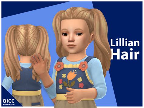 Qiccs Lillian Hair In 2021 Sims 4 Toddler Sims 4 Children Sims 4