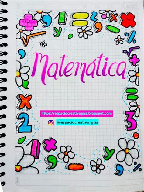 Portada O Car Tula F Cil Para Cuaderno De Matem Tica Portadas De