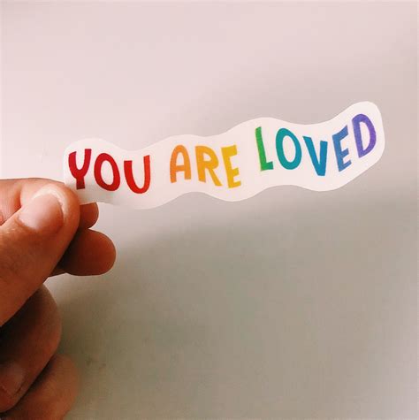 You Are Loved Rainbow Sticker Small Colorful Decal For Etsy