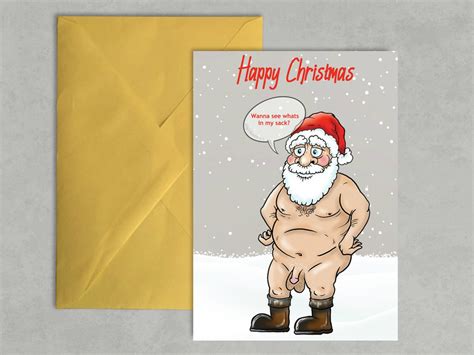 christmas card adult male female instant download rude etsy