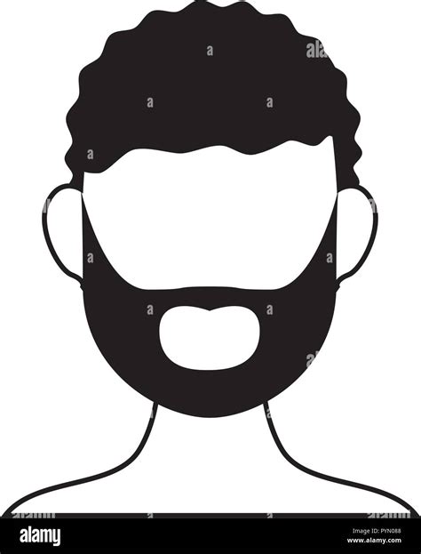Man With Beard Silhouette Vector Illustration Design Stock Vector Image