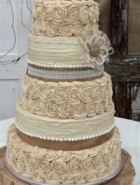 Rustic Wedding Cake Topper Set Of 6 Burlap Flowers Country Wedding