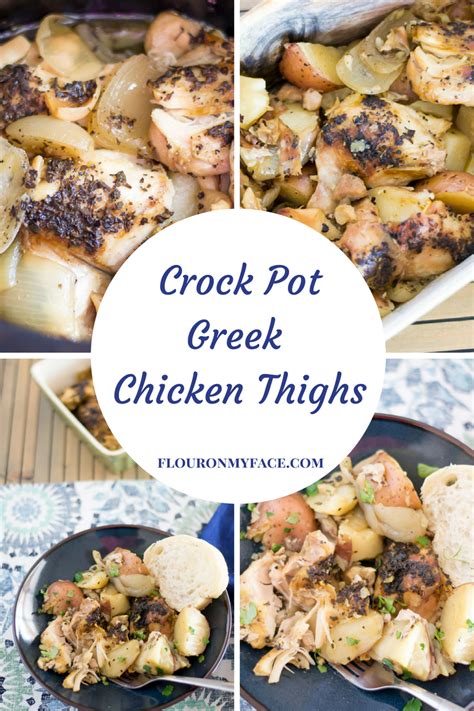 Fresh parsley, garlic, artichoke hearts, ground pepper. Crock Pot Greek Chicken Thighs | Recipe | Slow cooker chicken thighs, Greek chicken, potatoes ...