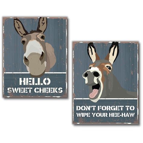 Buy Donkey Decor Unframed Set Of 2 Donkey Wall Art Prints Hello