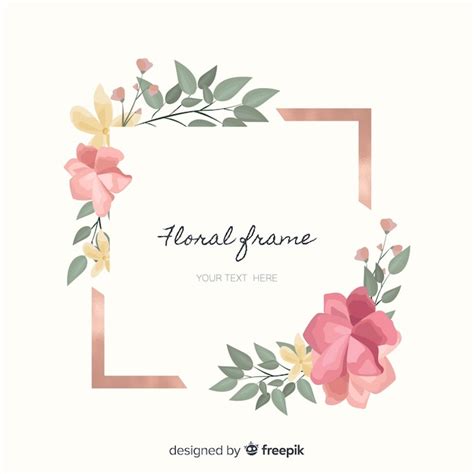 Free Vector Hand Drawn Flowers Frame Background