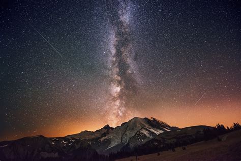 Hd Wallpaper Mountain Sky Night Star Milky Way