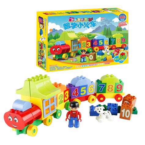 50pcs large size numbers train building blocks number bricks educational toys compatible with