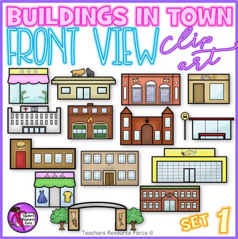 Build Your Own Town Map And Buildings Clip Art Bundle
