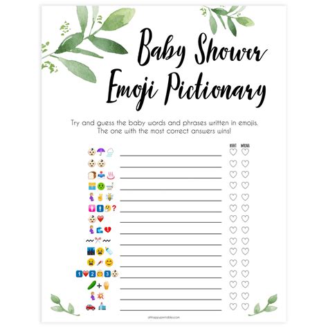 Virtual Baby Shower Emoji Pictionary Vera Pierce Blog