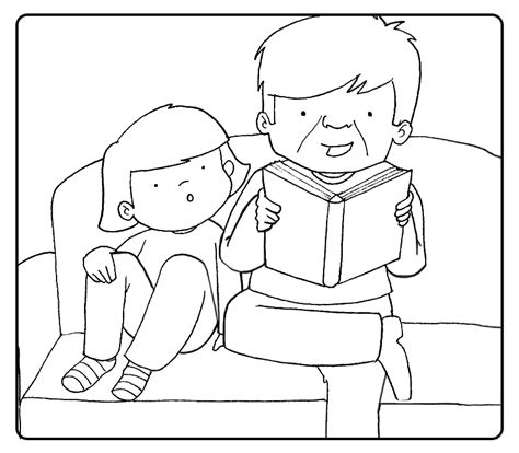 Personas leyendo para colorear - Imagui
