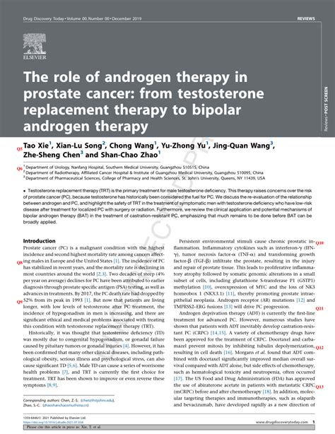 Pdf The Role Of Androgen Therapy In Prostate Cancer From Testosterone Replacement Therapy To