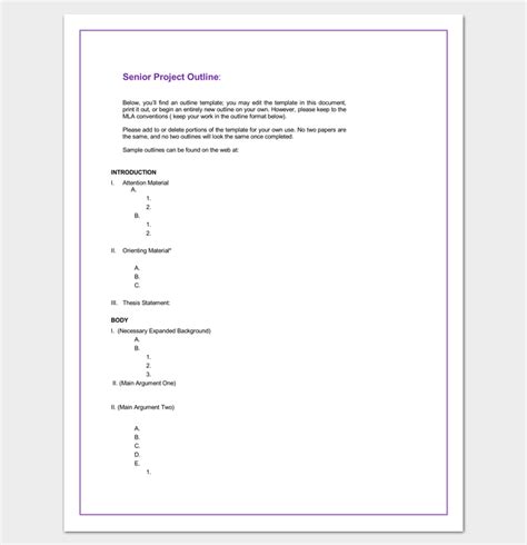 Project Outline Template 17 For Word Ppt Excel And Pdf Format