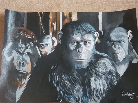 Dawn Of The Planet Of The Apes Painting Planeta De Los Simios