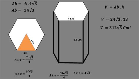 determine o volume de um prisma hexagonal regular com aresta de base