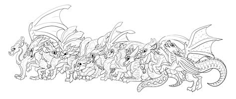 Free Baby Wings Of Fire Dragon Lineart Series By Aprilsilverwolf On
