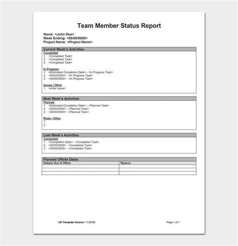 Status Report Template 9 For Word Excel Ppt And Pdf Format