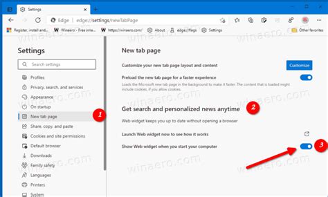 Enable Or Disable Web Widget Of Microsoft Edge In Windows 10