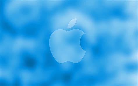 Download Wallpapers Apple Blue Logo 4k Blue Blurred Background Apple
