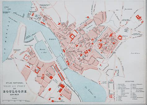 Plan Ancien De La Ville De Boulogne Sur Mer Cartes Livres