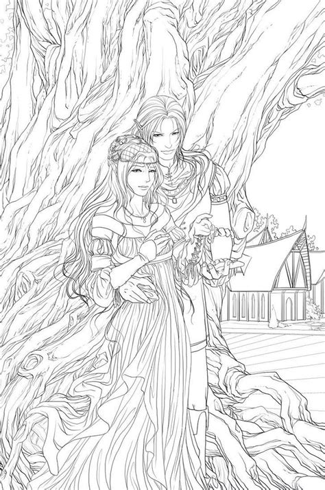 Couple Fairy Coloring Pages, Adult Coloring Book Pages, Coloring Book