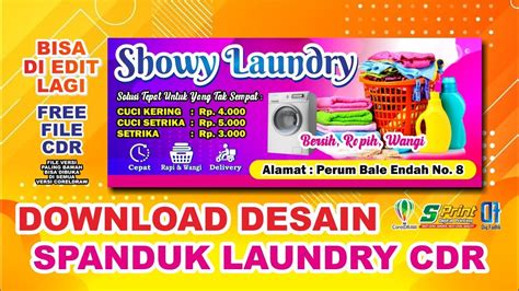 TUTORIAL DESAIN SPANDUK LAUNDRY FREE FILE CDR BACA DESKRIPSI