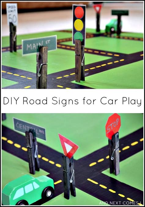Diy Road Signs For Car Play Diy For Kids Activities For Kids Road Signs