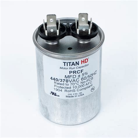 Titan Hd Run Capacitor 15 Mfd 440370 Volt Round Packard Online