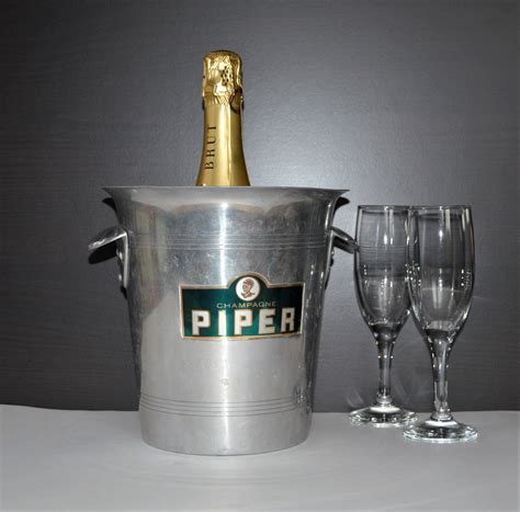 French Vintage Champagne Bucket Piper Cooler Prosecco Etsy Champagne Buckets Wine Chiller