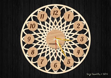 Wooden Clock Cnc Laser Cutting Cdr Dxf File Free