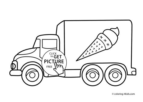 How to draw ice cream, truck, coloring pages for kids | nursery rhymes, art colors for kids. Ice-cream truck transportation coloring pages for kids ...