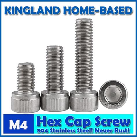 M4 DIN912 Hexagon Socket Head Cap Machine Screws Allen Metric 304 Stainless Steel Bolt HEX ...