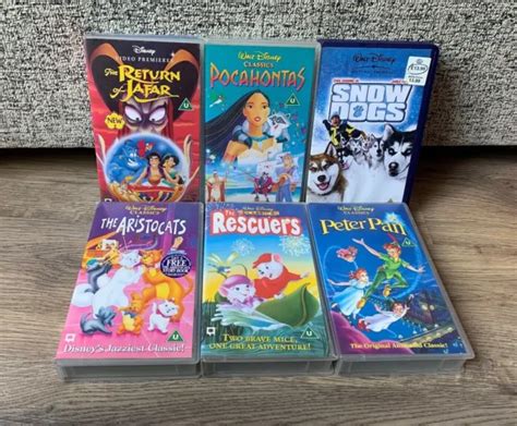 Walt Disney Classics Vhs Video Tape Bundle Aristocats Peter Pan The Rescuers Eur