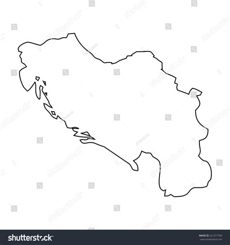 Map Black Outline Yugoslavia เวกเตอร์สต็อก ปลอดค่าลิขสิทธิ์