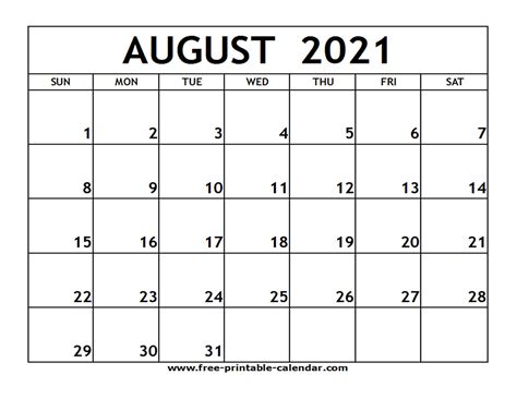 Printable Calendar For 2021 Monthly Calendar Printables Free Blank