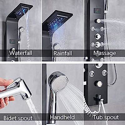Buy AlenArt Wall Mount Stainless Steel LED Shower Panel Tower System