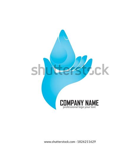 Water Drop Hand Logo Design Vector Stock Vector Royalty Free 1826211629