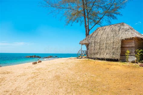 View Of Sand Beach And Hut At Tropical Island Stock Photo Image Of