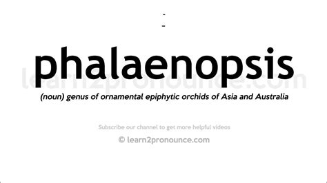 How To Pronounce Phalaenopsis English Pronunciation Youtube