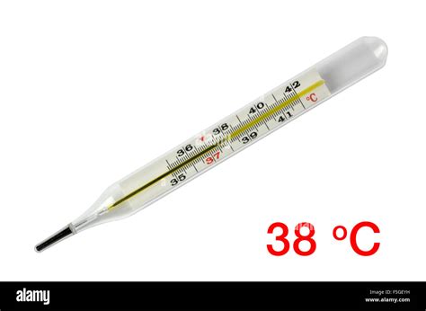 Old Mercury Thermometer Showing 38 Degrees Celsius Body Temperature