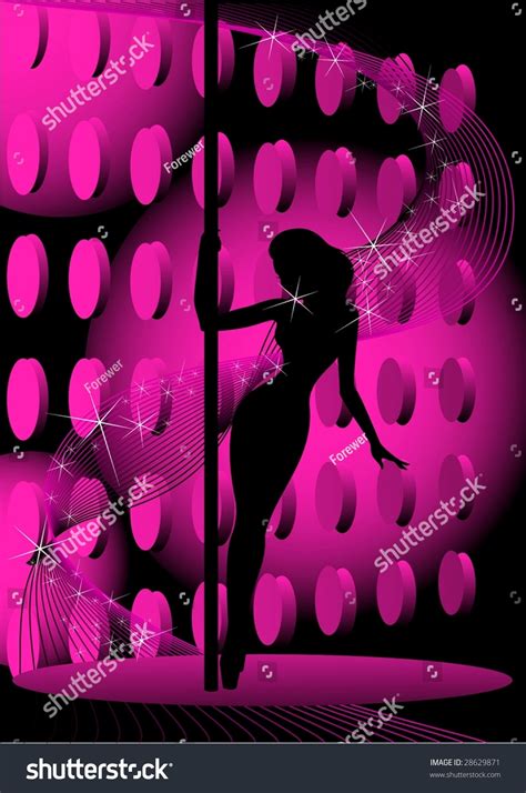 Beautiful Silhouette Young Women Dancing Striptease Stock Vector Royalty Free 28629871