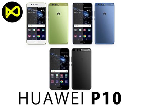 3d Model Huawei P10 All Colors Cgtrader