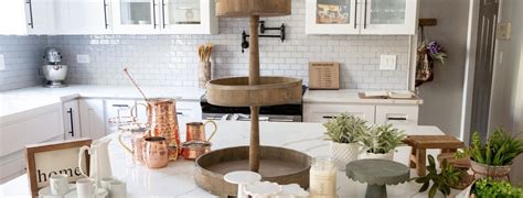The large faux stone top allows you to display home décor, house remotes and offers a place to play board games with your loved ones. Tiered Tray Styling 101 | Kitchen design decor, Kitchen ...
