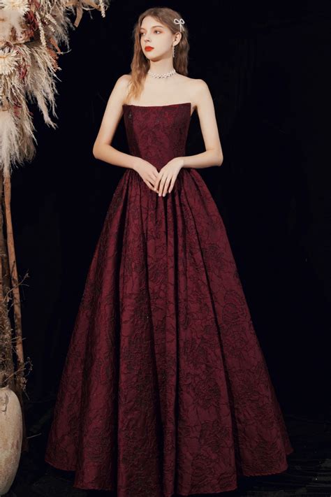 Burgundy Formal Dress 1282 di 2021 | Model pakaian wanita, Pakaian