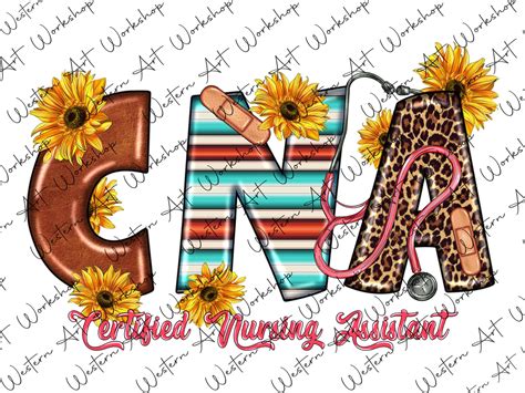 Certified Nursing Assistant CNA BRIGHT PNG Design | Sublimation | Hand