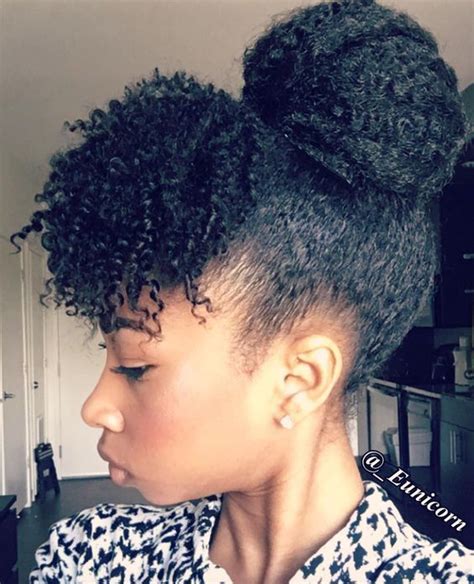 Faux Bun And Curly Bang Ideas For Natural Hair New